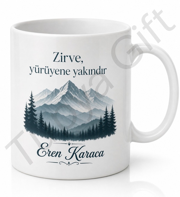 Dağcıya Hediye İsme Özel Baskılı Kupa Bardak Dağcılık Sevenlere Hediye