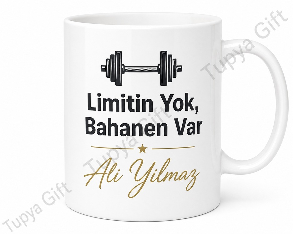 Fitness Tutkunu İçin Kişiye Özel Baskılı Kupa Bardak Spor Hediye