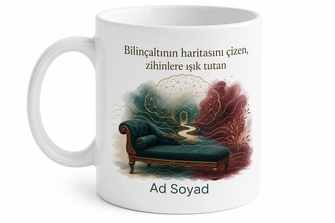 Psikoloğa Bilinçaltı Keşfi İnsan Zihni Terapi Divanı Kupa Bardak Hediye