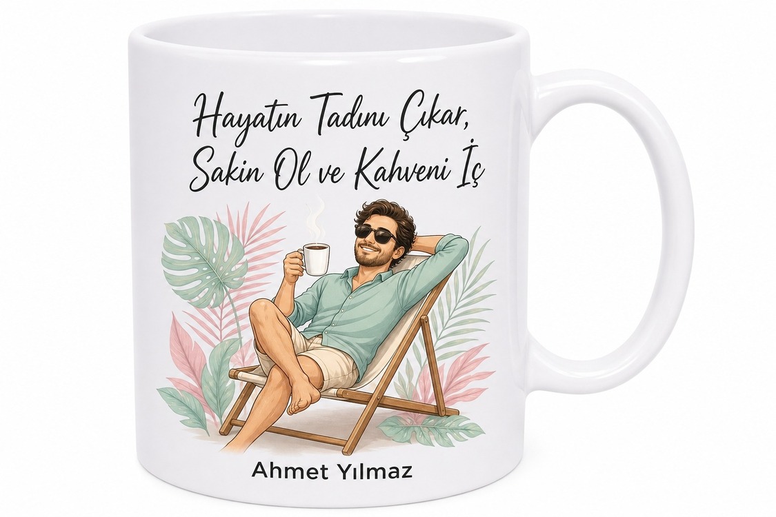 Rahat Baba Yazılı Chill Temalı Kupa Bardak Babalar Günü Hediyesi