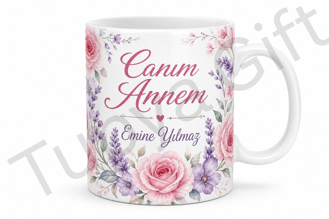 Anneler Günü Hediyesi İsme Özel Baskılı Kupa Bardak Sublimation Anne Hediye