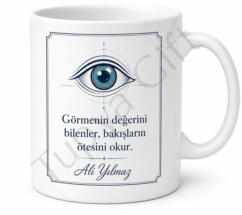 Göz Doktoruna Hediye Kişiye Özel Baskılı Kupa Bardak Oftalmoloji Hediyesi