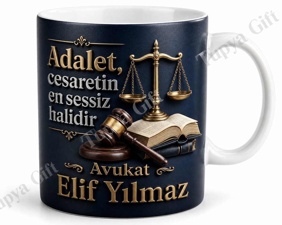 Hukuk Fakültesi Mezununa Hediye Kişiye Özel Baskılı Kupa Bardak Avukat Hediye