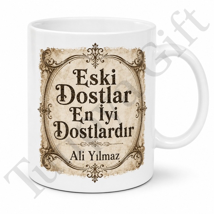 Vintage Temalı Kişiye Özel Baskılı Kupa Bardak Retro Nostalji Hediye