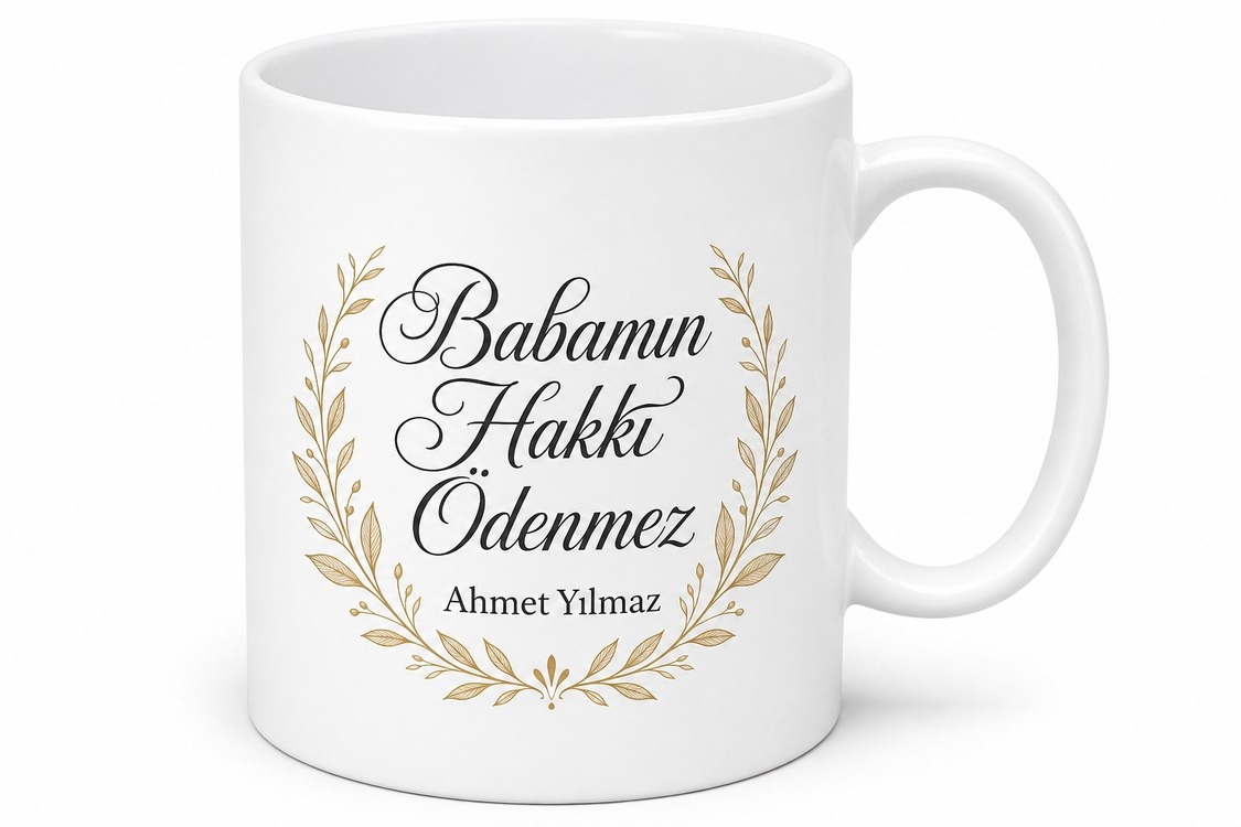 Babamın Hakkı Ödenmez Yazılı Kupa Bardak Babalar Günü Hediyesi