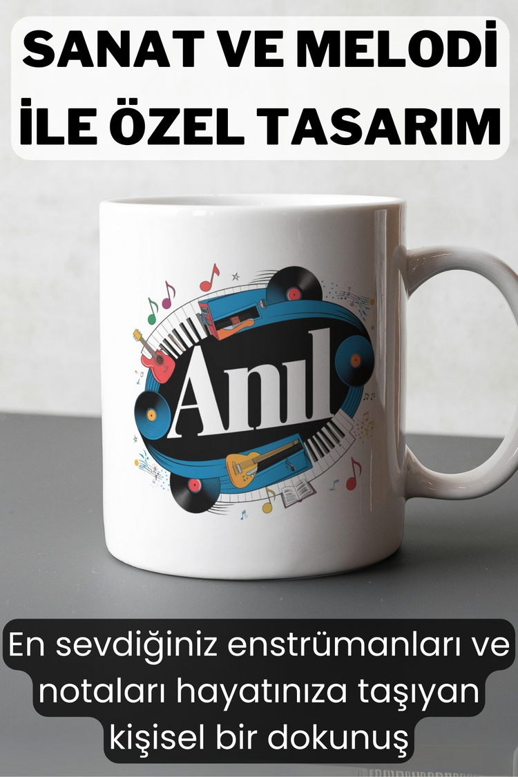 Kişiye Özel Müzik Temalı Kupa – Müzik Tutkunlarına Özel İsimli Hediye