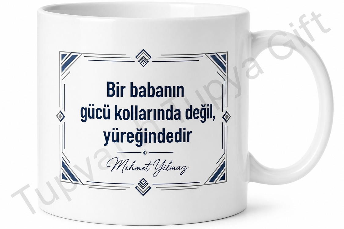 En Güçlü Baba Yazılı Kupa Bardak Babalar Günü Özel Tasarım Hediye