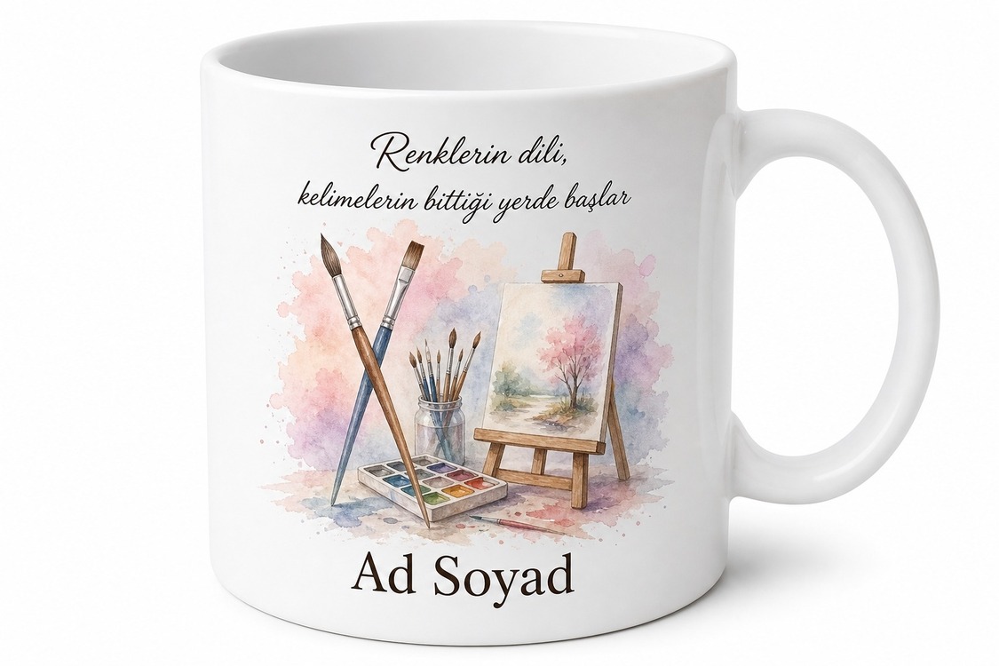 Resim Sever İçin Özel Tasarım Seramik Baskılı Kupa Bardak Sanat Hediyesi