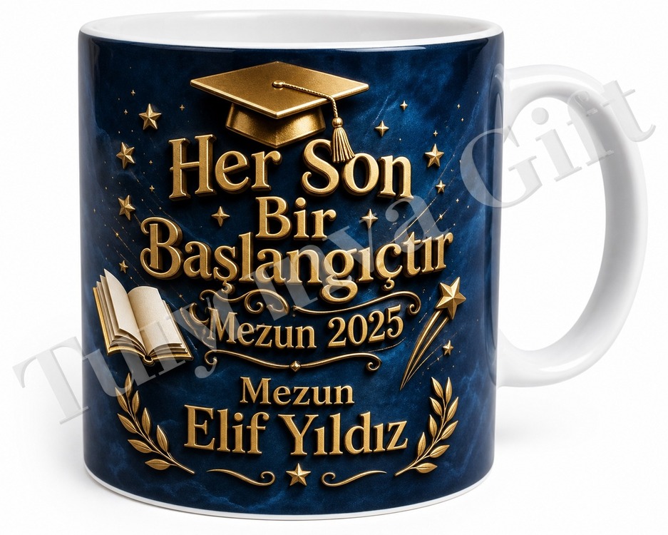 Lise Mezuniyet Hediyesi Kişiye Özel Baskılı Kupa Bardak Mezun Hediye