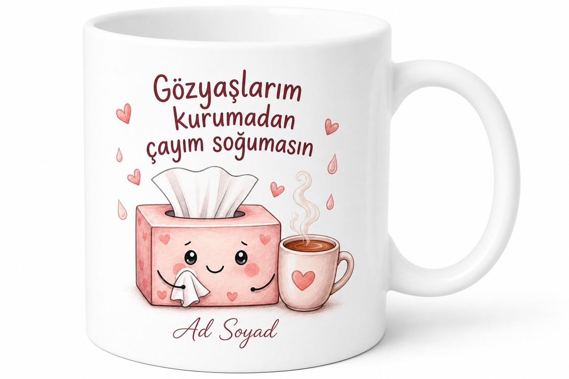 Romantik Komedi Severlere Gözyaşı Peçetesi Aşk Rüyası Kupa Bardak Hediye
