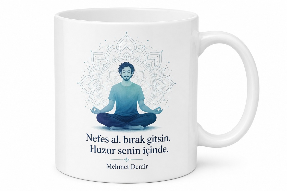 Baba Meditasyon Yapıyor Yazılı Kupa Bardak Babalar Günü Hediye