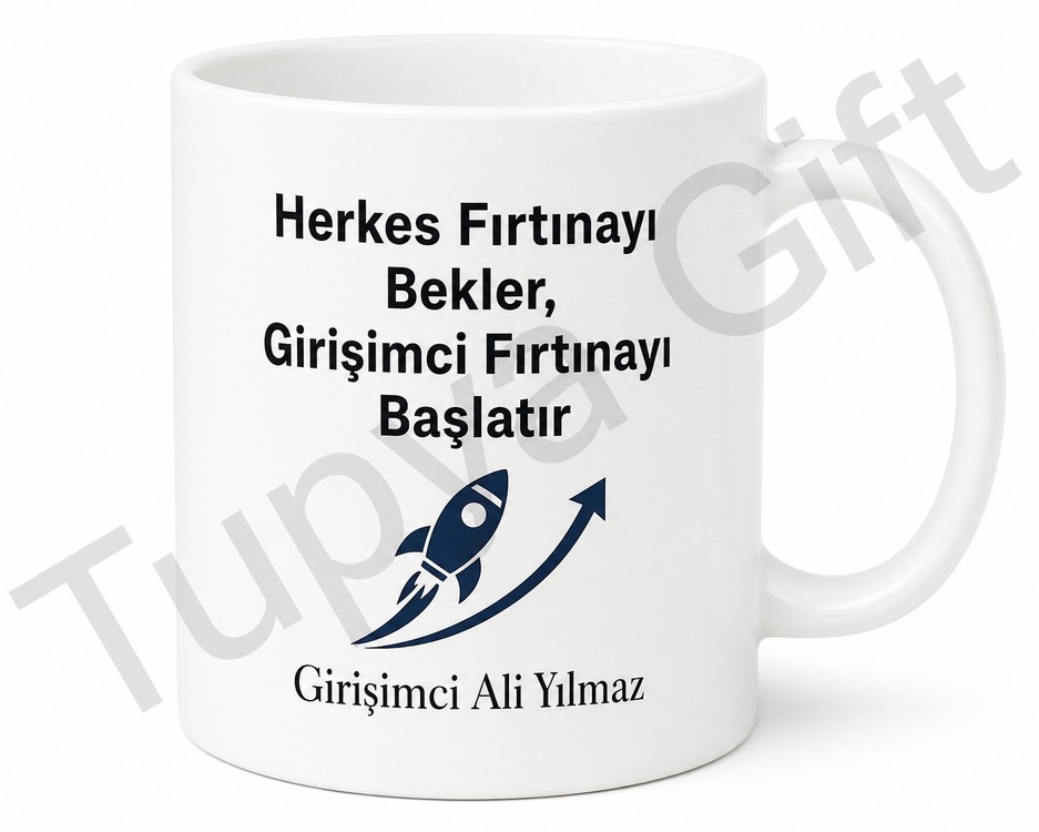 Girişimci Ruhu Yazılı Kişiye Özel Baskılı Kupa Bardak Hediye