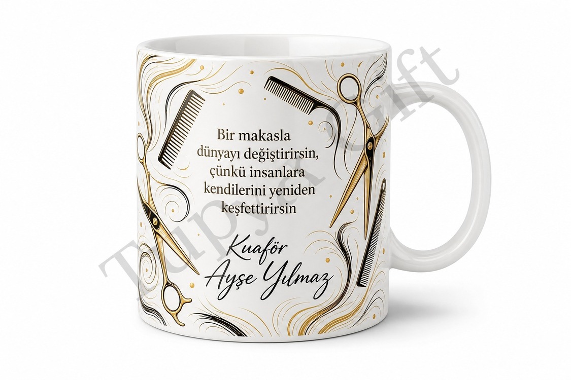 Kuaföre Hediye Kişiye Özel Baskılı Kupa Bardak Kuaför Günü Hediyesi