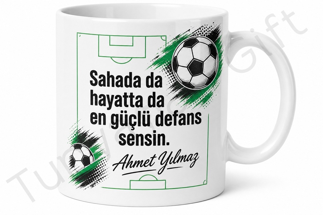 Futbol Aşığı Baba Temalı Kupa Bardak Babalar Günü Hediyesi Özel Tasarım