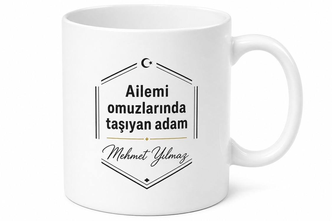 Lider Baba Yazılı Güçlü Tasarım Kupa Bardak Babalar Günü Hediyesi