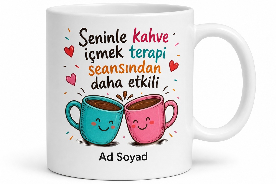 İsme Özel Eğlenceli Arkadaşım Yazılı Baskılı Kupa Bardak Hediye
