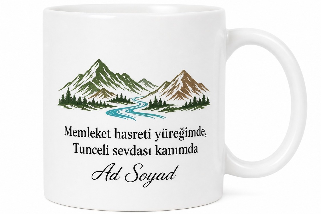 Tuncelili Hemşehriye Memleket Baskılı Kupa Bardak Tunceli Hediye