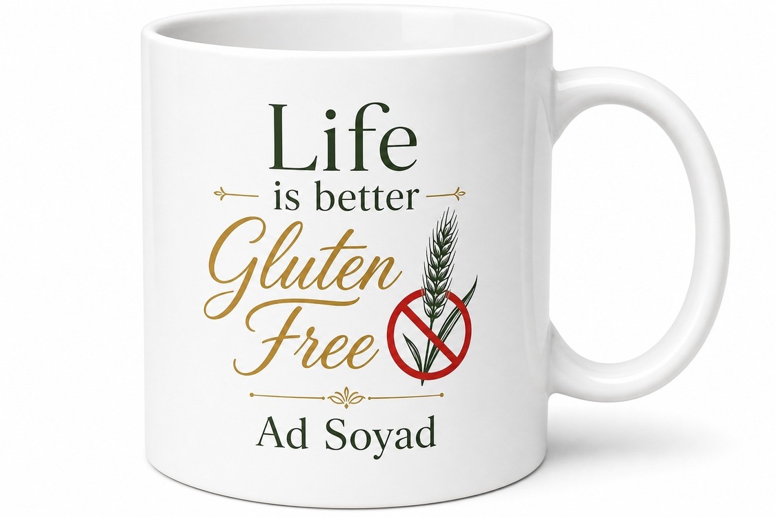 Gluten Free Baskılı Glütensiz Beslenenlere Özel İngilizce Kahve Kupası Hediye