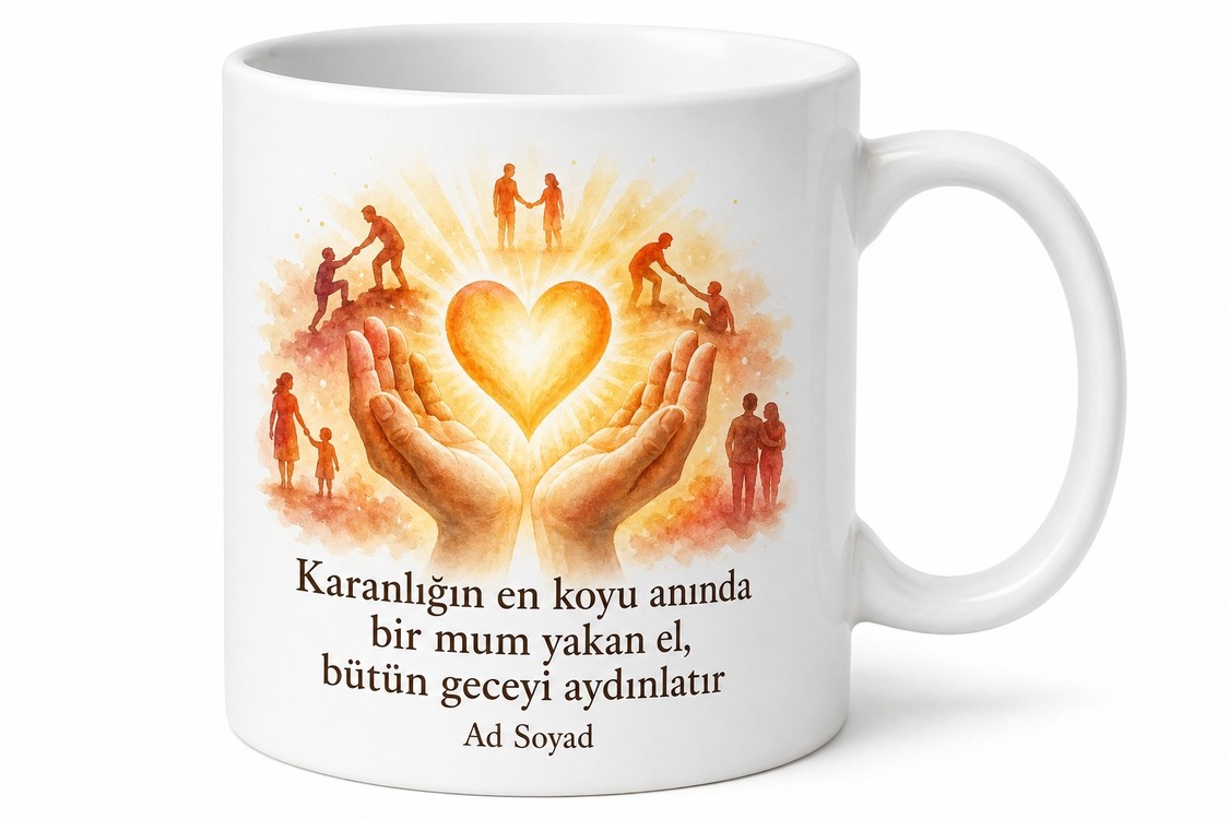Dünya İnsani Yardım Günü Afetlerde Hızır Gibi Yetişenlere Özel Baskılı Kupa Hediye