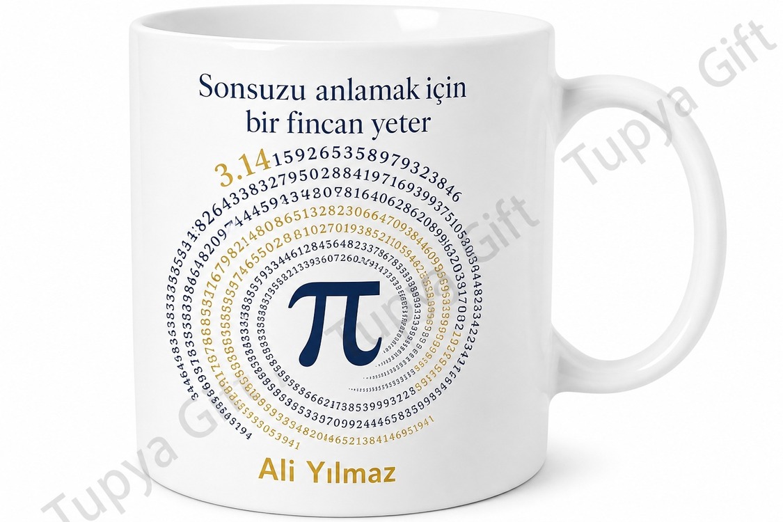 Pi Sayısı Temalı Matematik Severlere Özel Baskılı Kupa Bardak Hediye