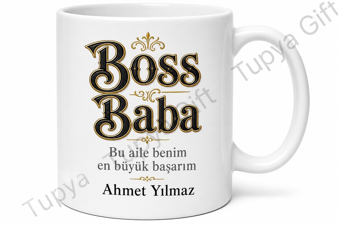 Boss Baba Yazılı Komik Kupa Bardak Babalar Günü Özel Hediye Baskılı