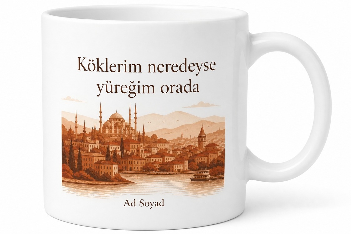 Memleket Temalı Babaya Özel Baskılı Kupa Bardak Babalar Günü Hediye