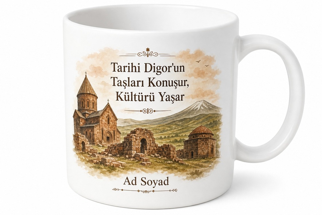 Digor Kars Hatırası Tarihi Doku Kültür Temalı Hediye Kupa Bardak