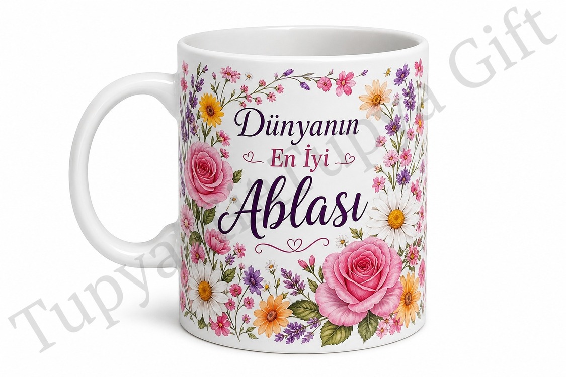 Ablaya Hediye Kişiye Özel Baskılı Kupa Bardak Abla Doğum Günü Hediyesi