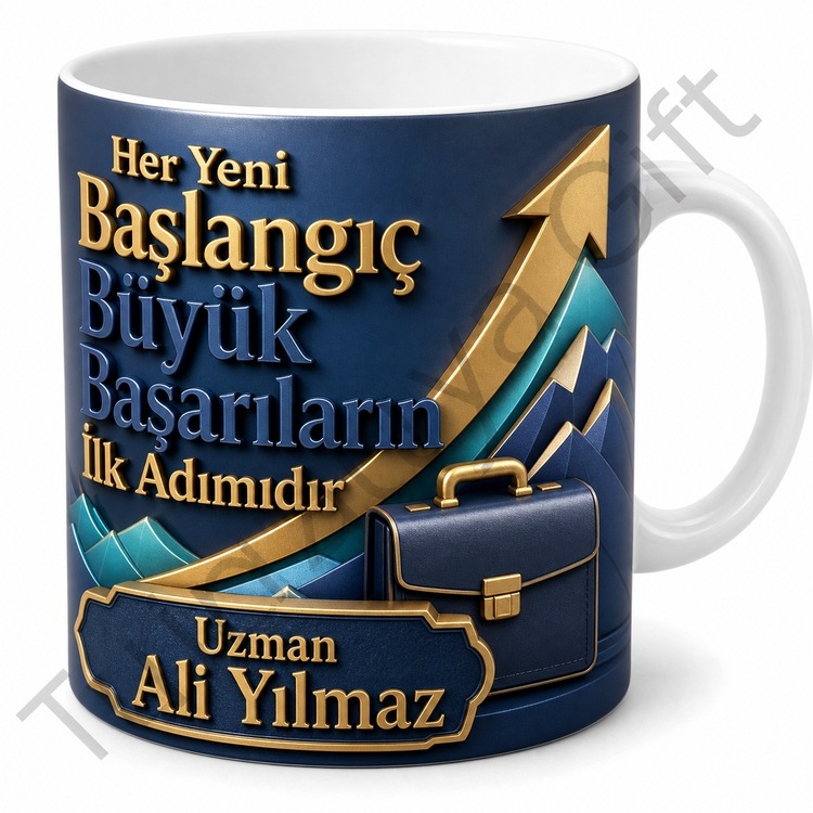 Yeni İşe Başlama Hediyesi Kişiye Özel Baskılı Kupa Bardak Motivasyon Hediyesi