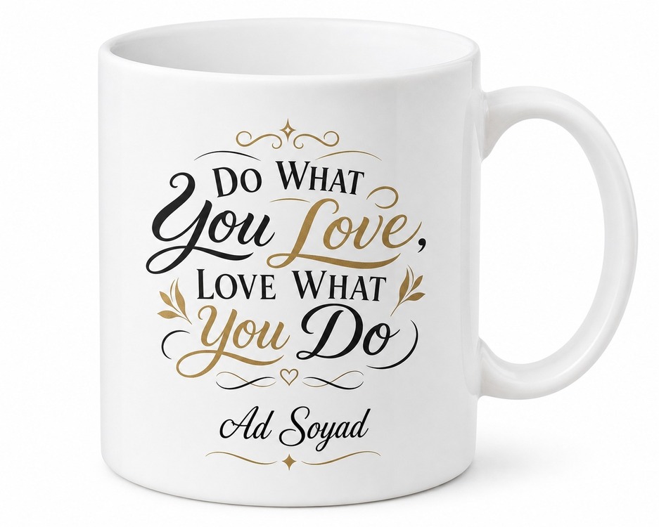 Do What You Love Baskılı Sevdiği İşi Yapanlara Özel Seramik Çay Kupası Hediye