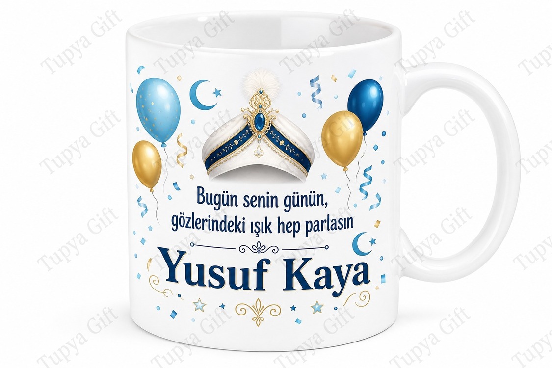 Sünnet Hatırası İsme Özel Baskılı Kupa Bardak Hediye