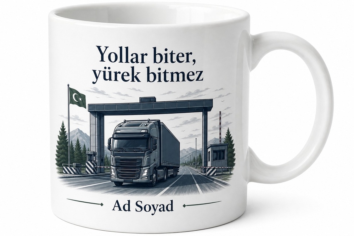Tır Şoförüne Özel Uluslararası Nakliyat Gümrük Kapısı Takograf Hediye Kupa Bardak