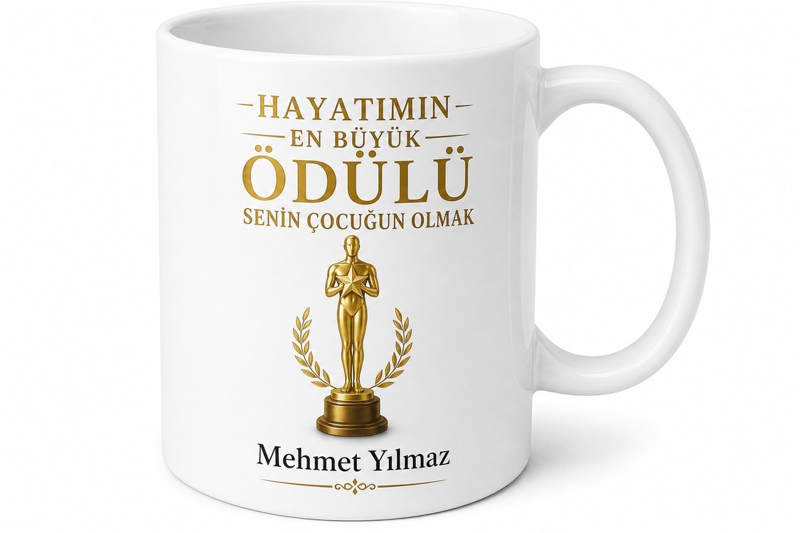 Ödüllü Baba Yazılı Film Temalı Kupa Bardak Babalar Günü Hediyesi
