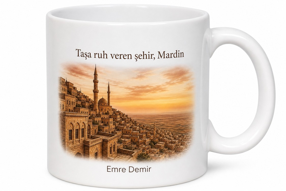 Mardin Tarih ve Kültür Temalı Kupa Bardak Özel Tasarım Hediye