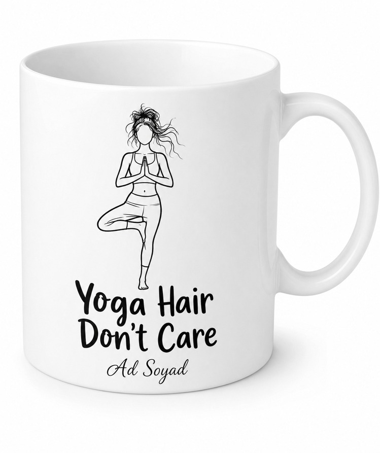 Yoga Hair Dont Care Yazılı Kupa Yoga Severlere Özel Hediye Bardak