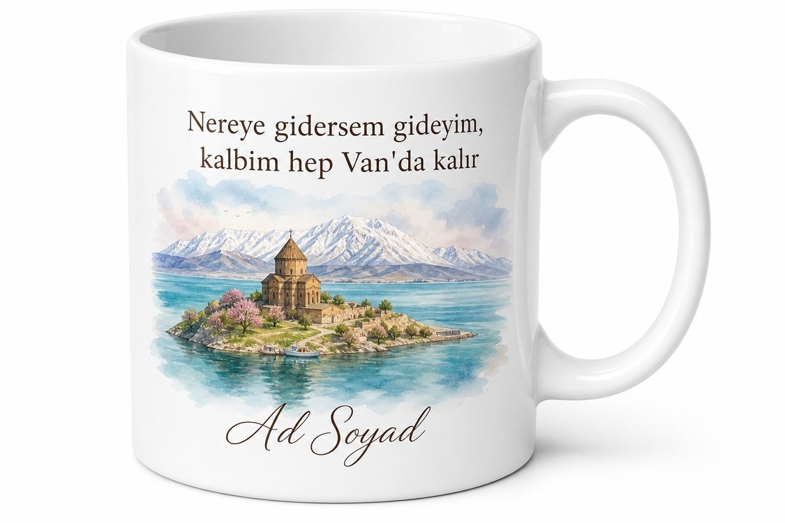 Van Memleket Özlemi Tasarımlı Kupa Bardak Hediye Özel Tasarım Baskılı Kupa