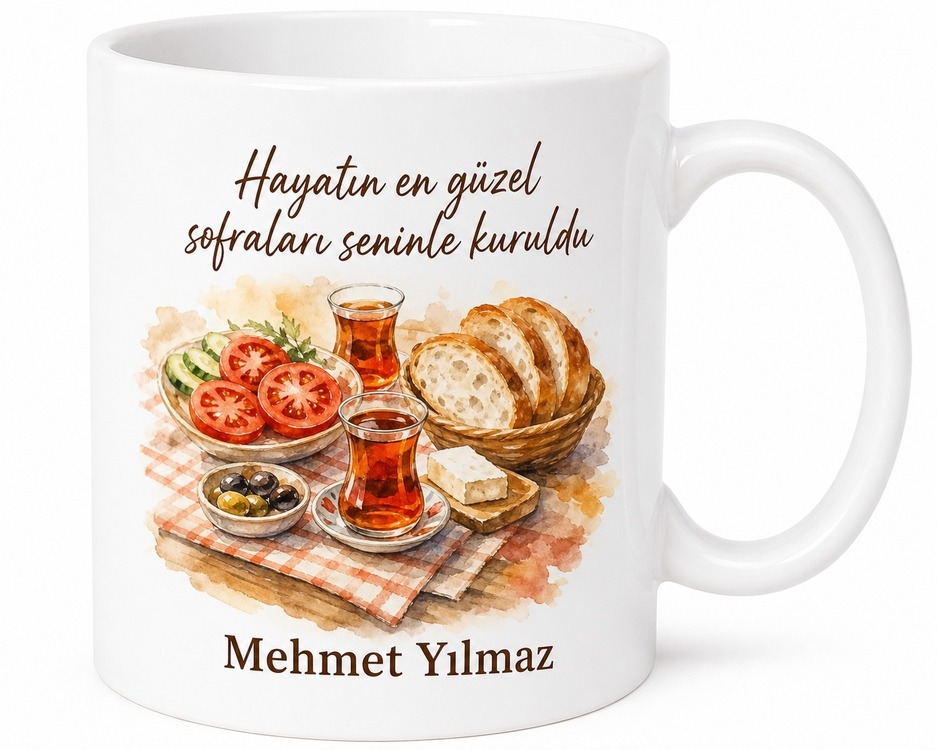 Babamla Pazar Kahvaltısı Yazılı Kupa Bardak Babalar Günü Hediyesi