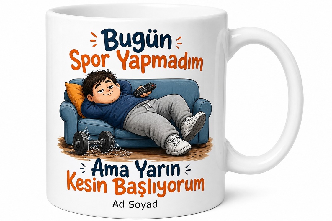Bugün Spor Yapmadım Ama Yarın Kesin Başlıyorum Tembel Sporcu Kupa Hediye