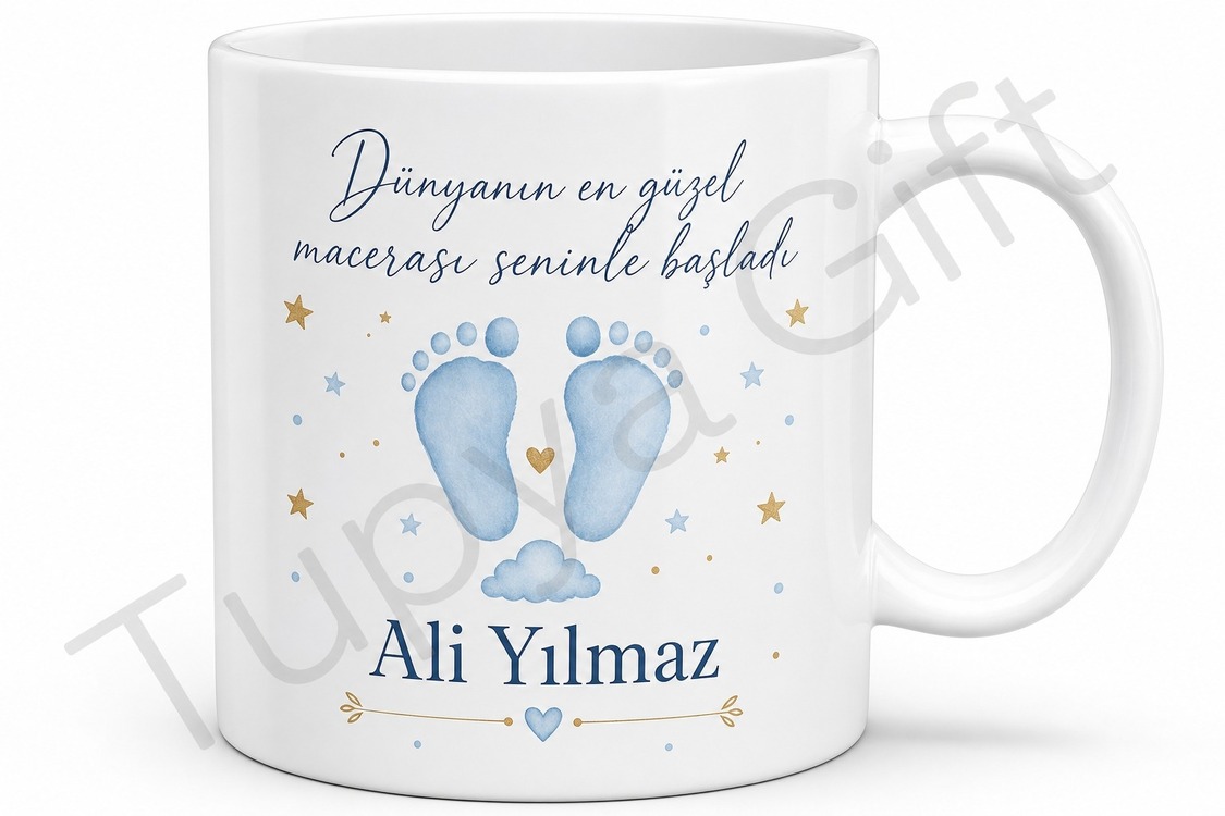 Baba Oldum Mutluluk Temalı Kupa Bardak Babalar Günü Hediyesi Özel Tasarım