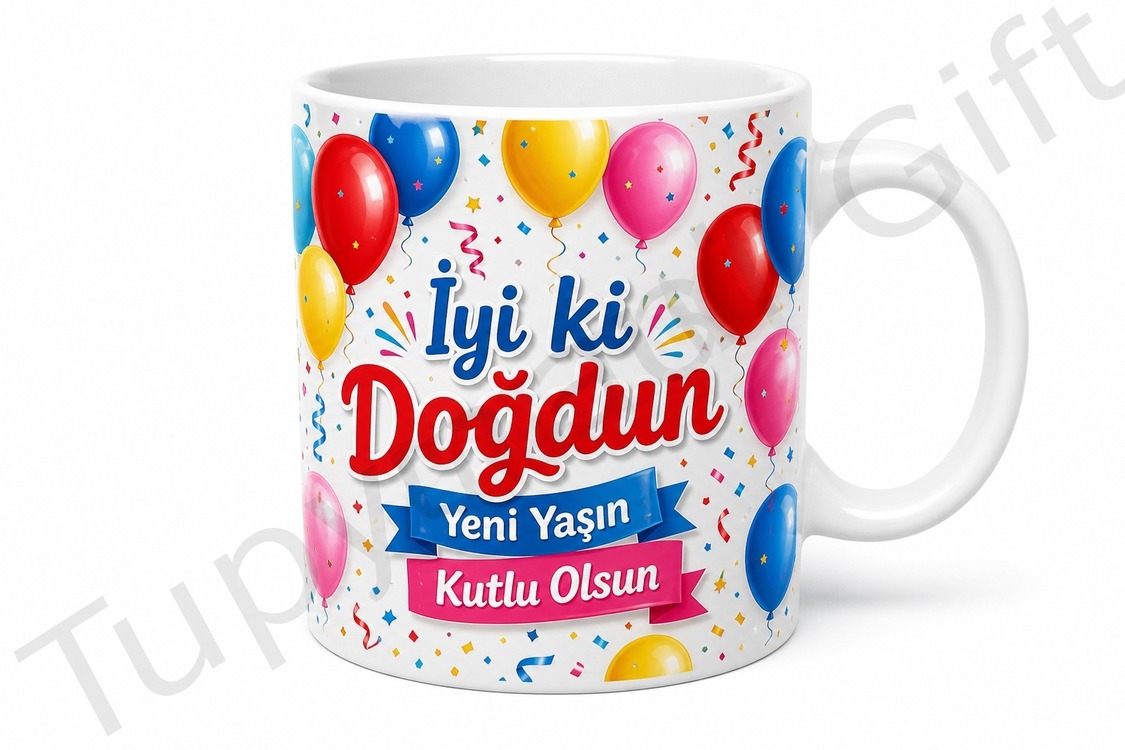 Yeni Yaş Hediyesi Doğum Günü Temalı Baskılı Kupa Bardak Özel Hediye