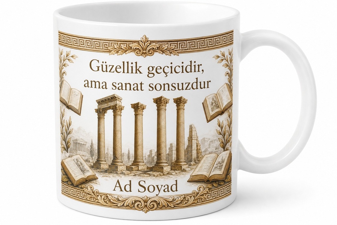 Sanat Tarihi Antik Sütun Klasik Dönem Estetik İnceleme Baskılı Kupa Bardak Hediye