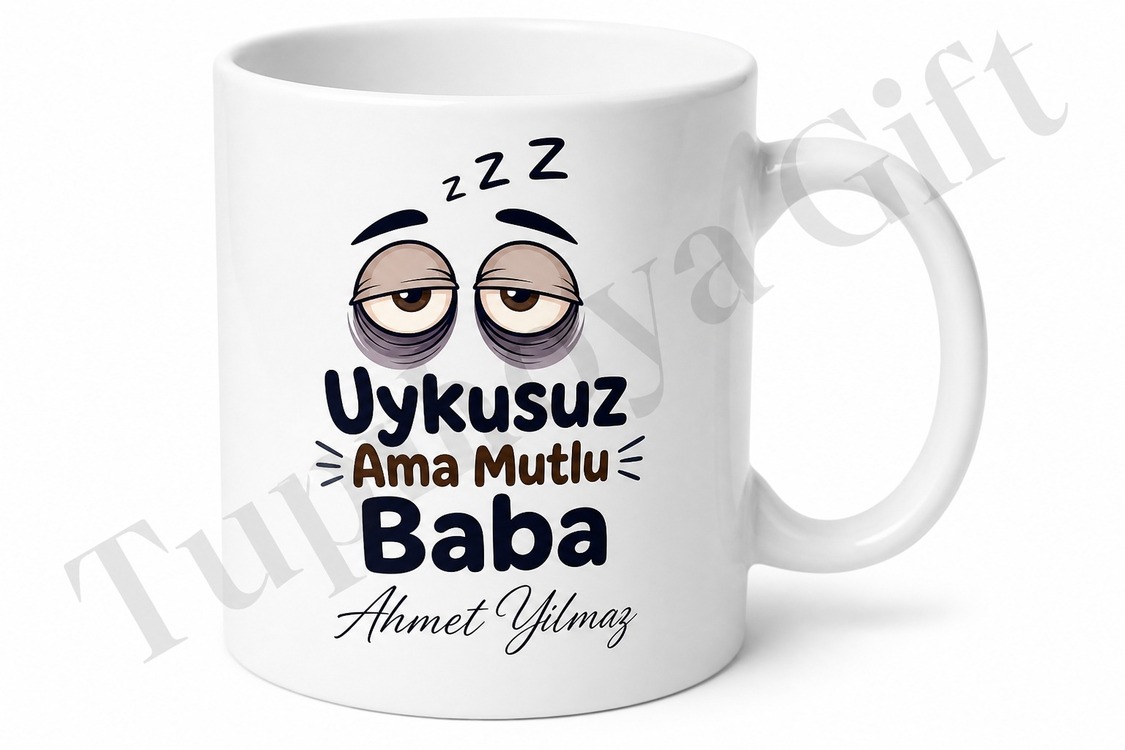 Uykusuz Baba Yazılı Esprili Kupa Bardak Babalar Günü Hediyesi