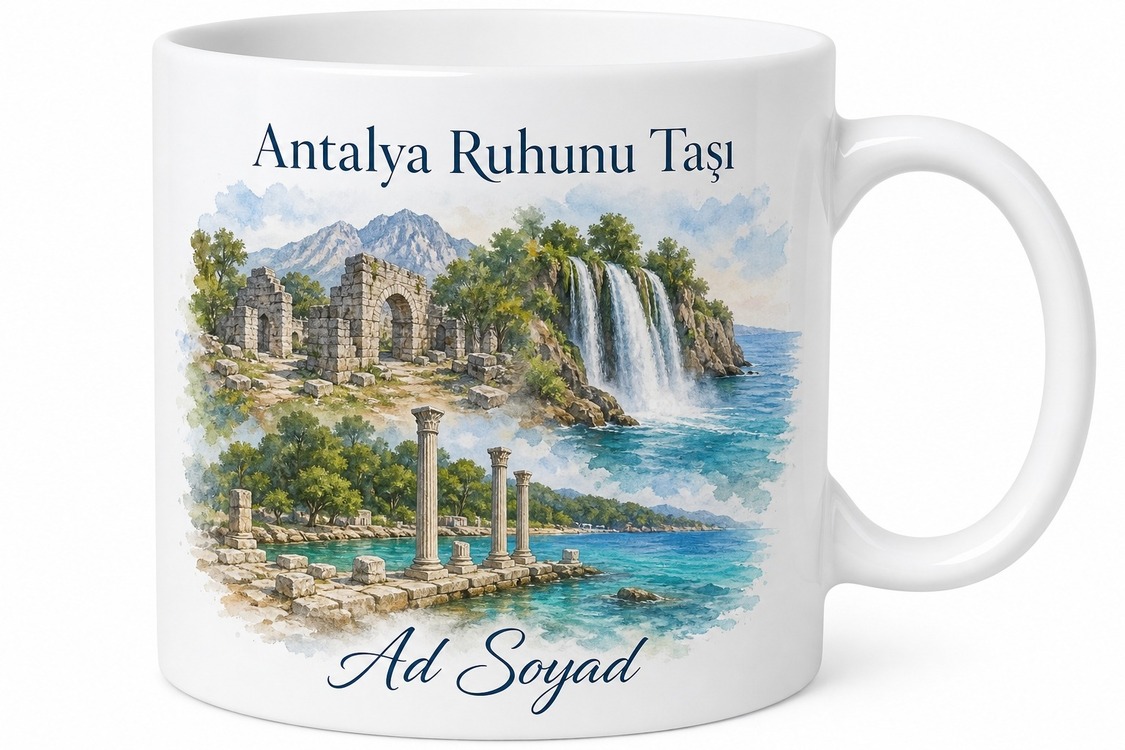 Antalya Olympos Antik Kenti Phaselis Plajı Düden Şelalesi Kupa Bardak Hediye