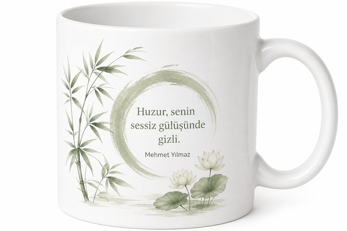 Zen Baba Yazılı Huzur Temalı Kupa Bardak Babalar Günü Hediyesi