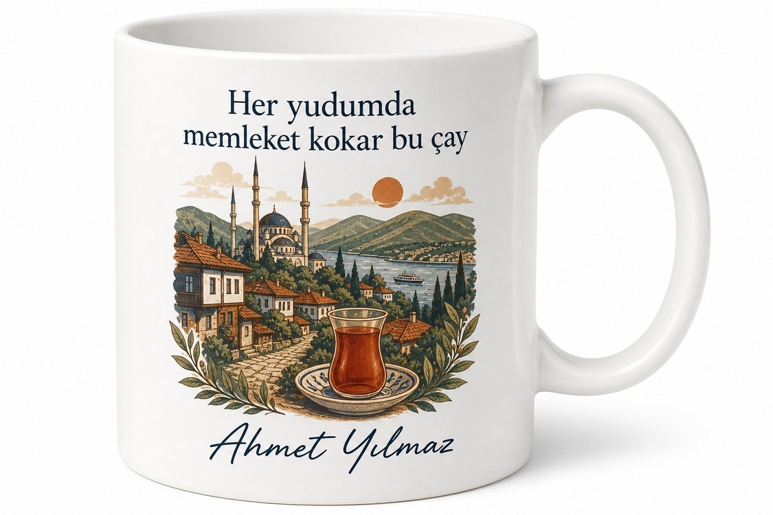 Memleket Temalı Gurbetçi Hediye Kupa Bardak Avrupa Gurbet Özel Tasarım