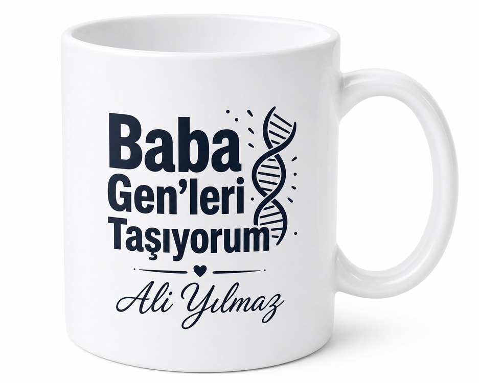 Baba Genleri Taşıyorum Yazılı Kupa Bardak Babalar Günü Hediyesi