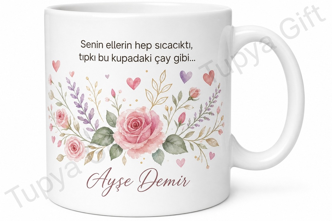 Babaanne İçin Karışık Desenli Baskılı Kupa Bardak Sevgi Hediyesi