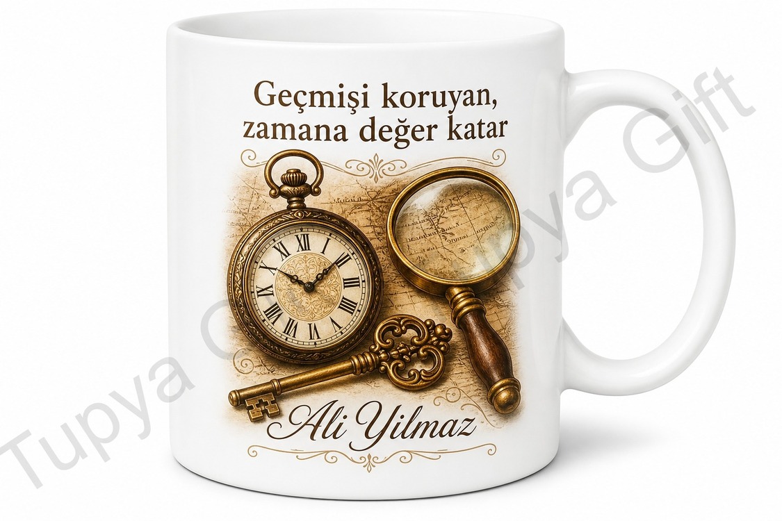Antikacıya Hediye Kişiye Özel Baskılı Kupa Bardak Antika Temalı
