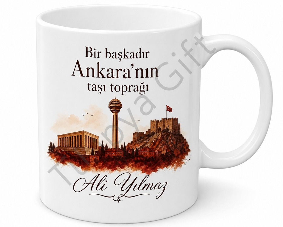 Ankara Temalı Kişiye Özel Baskılı Kupa Bardak Hediye