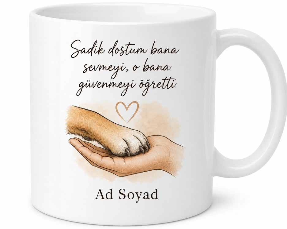Dog Dad Temalı Köpek Babası Kahve Kupası Özel Tasarım Baskılı Hediye Bardak